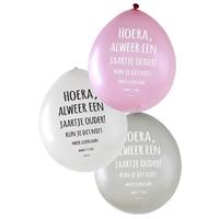 6x Verjaardag ballonen hoera alweer een jaartje ouder Multi