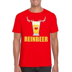 Shoppartners Foute Kerst t-shirt Reinbeer rood voor heren