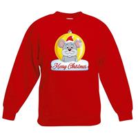 Shoppartners Kersttrui Merry Christmas muis kerstbal rood kinderen (110/116) Rood