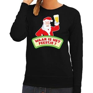 Shoppartners Foute kersttrui zwart Waar is het Feestje voor dames