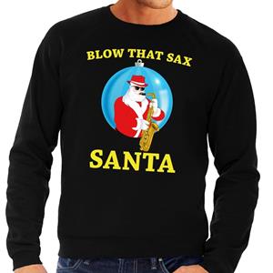 Shoppartners Foute kersttrui zwart Blow That Sax voor heren