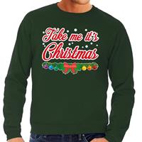 Shoppartners Foute kersttrui groen Take Me Its Christmas voor heren