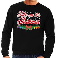 Shoppartners Foute kersttrui zwart Take Me Its Christmas voor heren