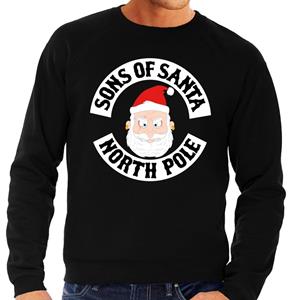 Shoppartners Foute kersttrui zwart Sons of Santa voor heren