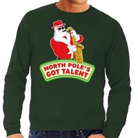 Shoppartners Foute kersttrui groen North Poles Got Talent voor heren