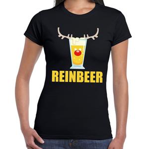 Shoppartners Foute Kerst t-shirt Reinbeer zwart voor dames