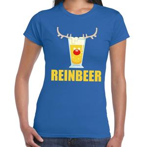 Shoppartners Foute Kerst t-shirt Reinbeer blauw voor dames