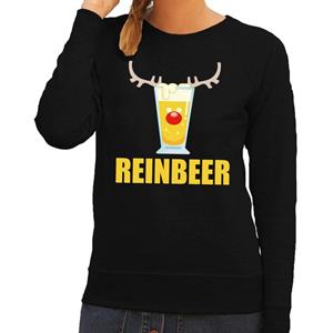 Shoppartners Foute kersttrui Reinbeer zwart voor dames