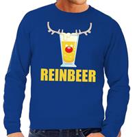 Shoppartners Foute kersttrui Reinbeer blauw voor heren
