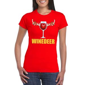 Shoppartners Foute Kerst t-shirt Winedeer rood voor dames