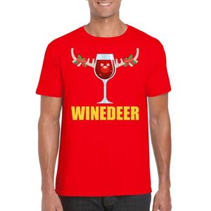 Shoppartners Foute Kerst t-shirt Winedeer rood voor heren