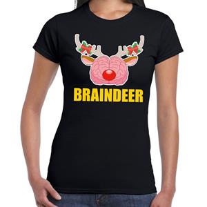 Shoppartners Foute Kerst t-shirt braindeer zwart voor dames