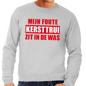 Shoppartners Foute kersttrui in de was grijs voor heren