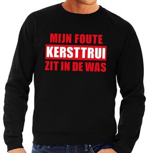 Shoppartners Foute kersttrui in de was zwart voor heren