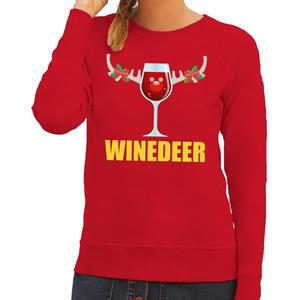 Shoppartners Foute kersttrui Winedeer rood voor dames
