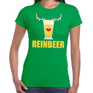 Shoppartners Foute Kerst t-shirt Reinbeer groen voor dames