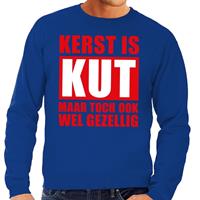 Shoppartners Foute Kersttrui Kerst is kut maar toch gezellig blauw voor heren