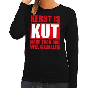 Shoppartners Foute Kersttrui Kerst is kut maar toch gezellig zwart voor dames