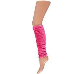 Pluche beenwarmers neon roze Roze