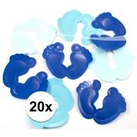 Geboorte versiering jongen tafelconfetti blauw 20 stuks Blauw