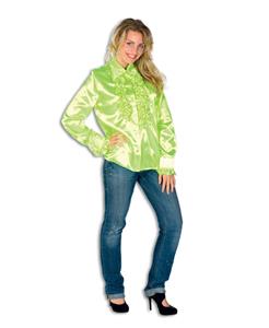 Coppens Dames Ruche Blouse Neon Geel