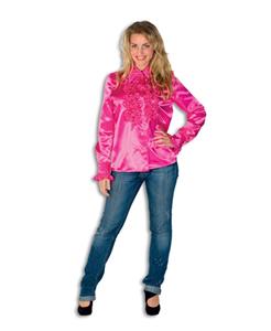 Coppens Dames Ruche Blouse Pink