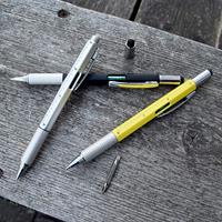 MikaMax 6-in-1 Multitool Pen - Zwart - Liniaal - Waterpas - Kruiskop en Plattekop Schroevendraaier - Gereedschapspen - Handy Pen
