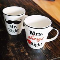 Out of the Blue Tasse 2er Set Mr. Right und Mrs. always Kaffeebecher in Geschenkverpackung