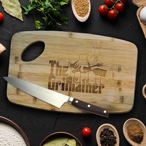 PRE-ORDER The Grillfather Snijplank - Bamboe - Ingebrand Logo - 38x25 cm - Bamboe Snijplank - Godfather Cutting Board