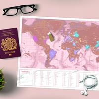 Travel Rose Gold Scratch Map