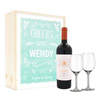 YourSurprise Wijnpakket met wijnglazen - Salentein Primus Malbec - Bedrukte deksel