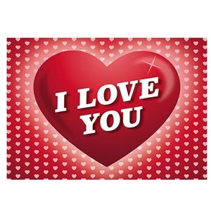 Valentijn - Romantische Valentijnskaart I Love You ansichtkaart met hartjes Roze