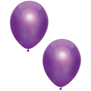 10x Paarse metallic ballonnen 30 cm Paars