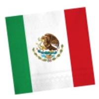 Landen thema versiering Mexico servetten 33 cm Multi