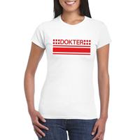 Shoppartners Dokter logo t-shirt wit voor dames