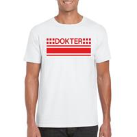 Shoppartners Dokter logo t-shirt wit voor heren