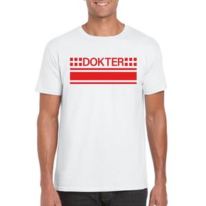 Shoppartners Dokter logo t-shirt wit voor heren