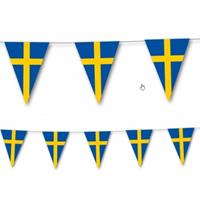 Landen thema versiering Zweden vlaggenlijn 3,5 meter Multi