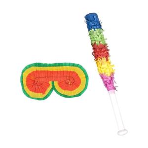 Pinata blinddoek en stok setje Multi