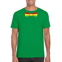 Shoppartners Groen t-shirt met Limburgse vlag strik voor heren