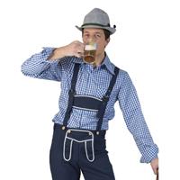 Oktoberfest - Blauw/wit geruit tiroler verkleed overhemd voor heren