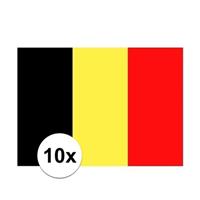 Shoppartners 10x stuks Vlag Belgie stickers Multi