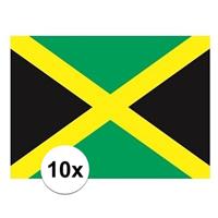 Shoppartners 10x stuks Vlag Jamaica stickers Multi