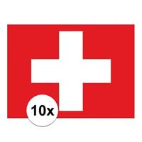 Shoppartners 10x stuks Vlag Zwitserland stickers Multi