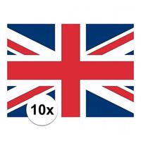 Shoppartners 10x stuks Vlag Engeland stickers Multi