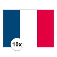 Shoppartners 10x stuks Vlag Frankrijk stickers Multi