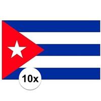 Shoppartners 10x stuks Vlag Cuba stickers Multi