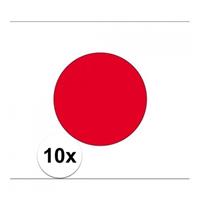 Shoppartners 10x stuks Vlag Japan stickers Multi