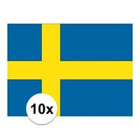 Shoppartners 10x stuks Vlag Zweden stickers Multi