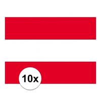 Shoppartners 10x stuks Vlag Oostenrijk stickers Multi